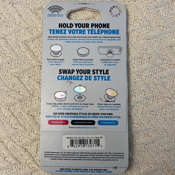 PopSockets PopGrip Cell Phone Grip & Stand - American flag - Picture 2 of 2